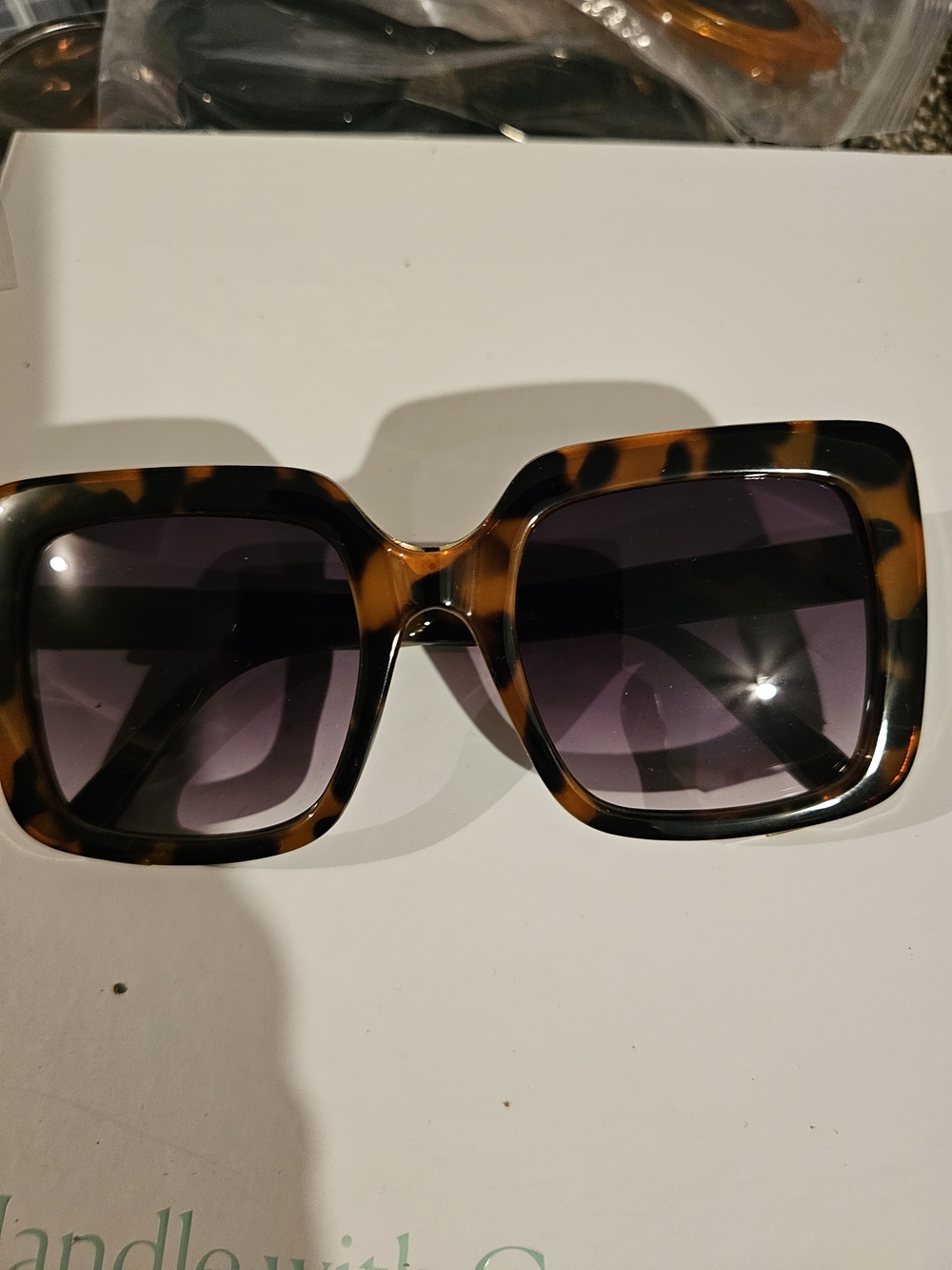 Tortoiseshell Square Oversize Sunglasses - Women Accessories